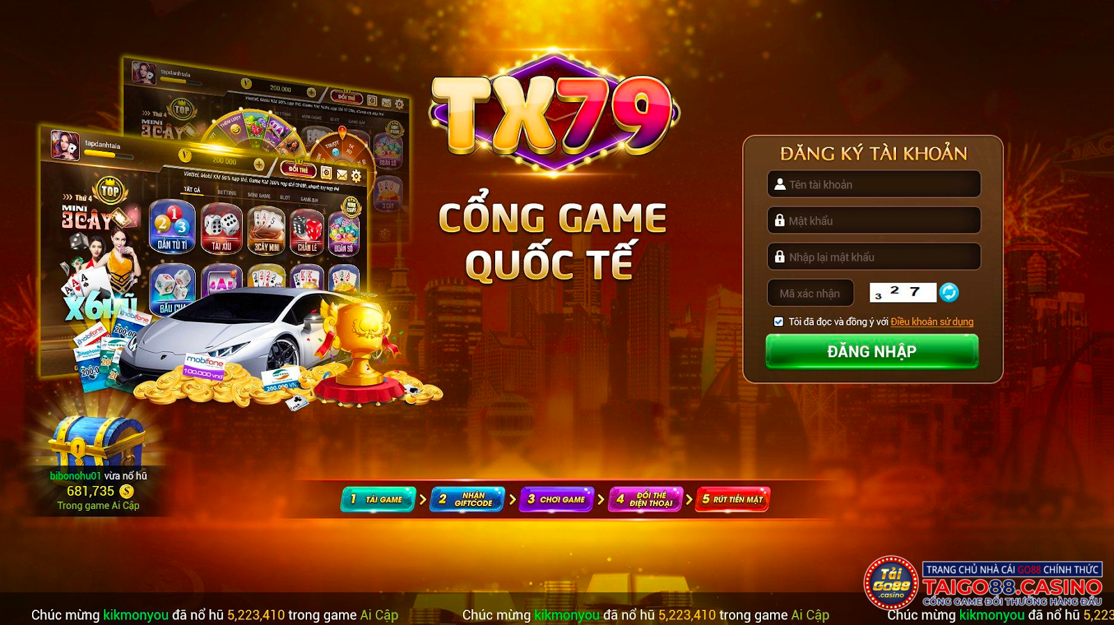 Cách đăng ký tài khoản thành viên tại cổng game TX79 khá đơn giản 