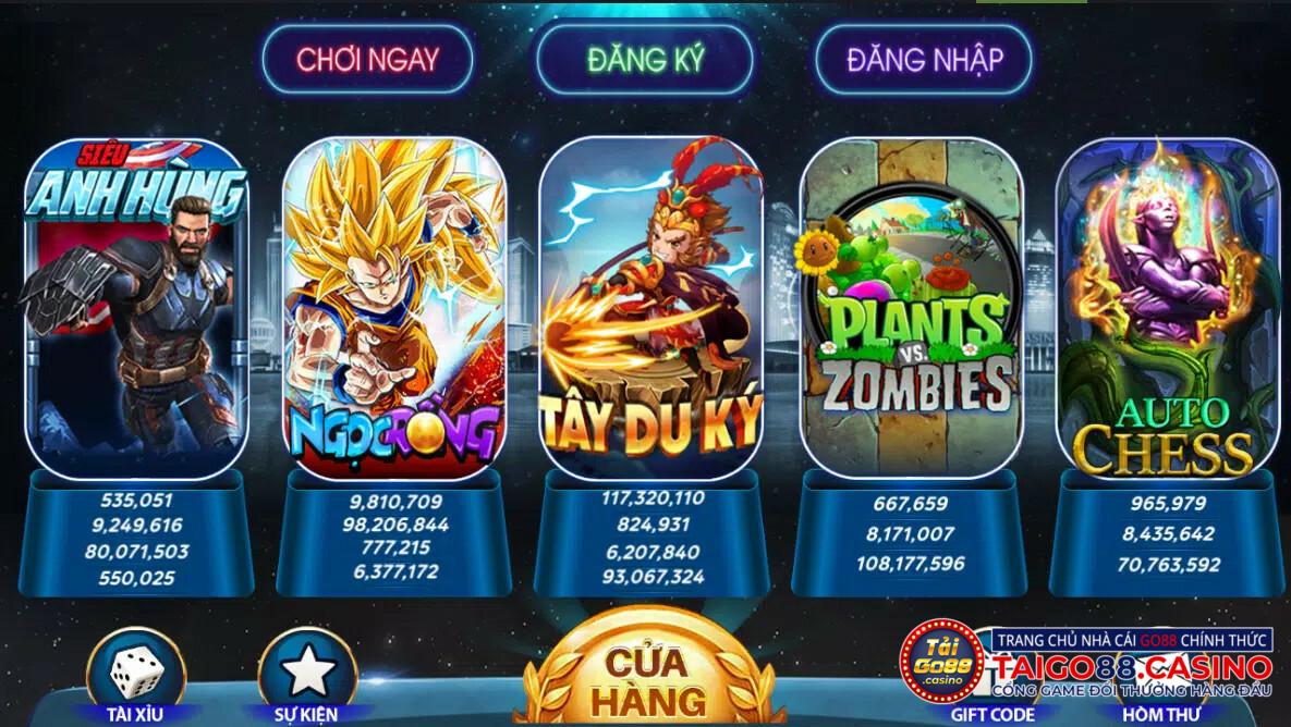 Điểm thu hút của cổng game với người chơi đó là giao diện được thiết kế trực quan