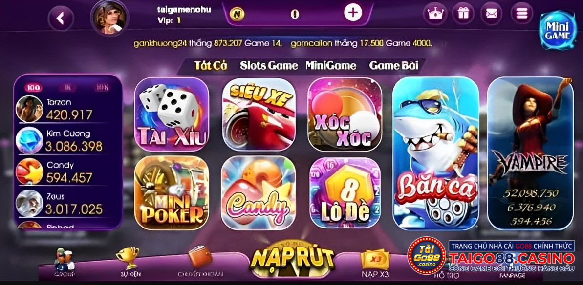 Kho game có tại Siêu Nổ 88 cực khủng