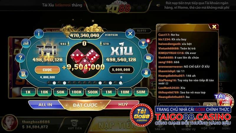 Giao diện cổng game Yo88 đẹp